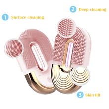 Load image into Gallery viewer, Face Cleansing Brush with LED Light Therapy &amp; Vibration - Green
