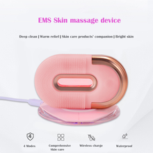 Load image into Gallery viewer, Face Cleansing Brush with LED Light Therapy &amp; Vibration - Pink
